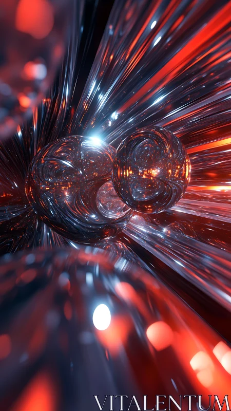 Neon comet orbs racing through liquid chrome starlight.