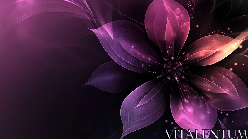 Luminous violet petals swirling in a softly glowing dream.