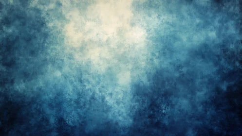 Blue textured abstract background fades toward central light