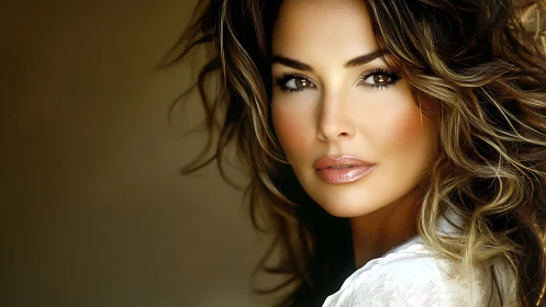 Warm, confident portrait of a woman with gentle golden glow.