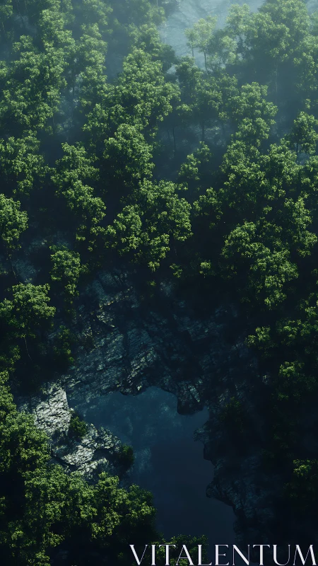 Lush Forest Sanctuary with Hidden River Below