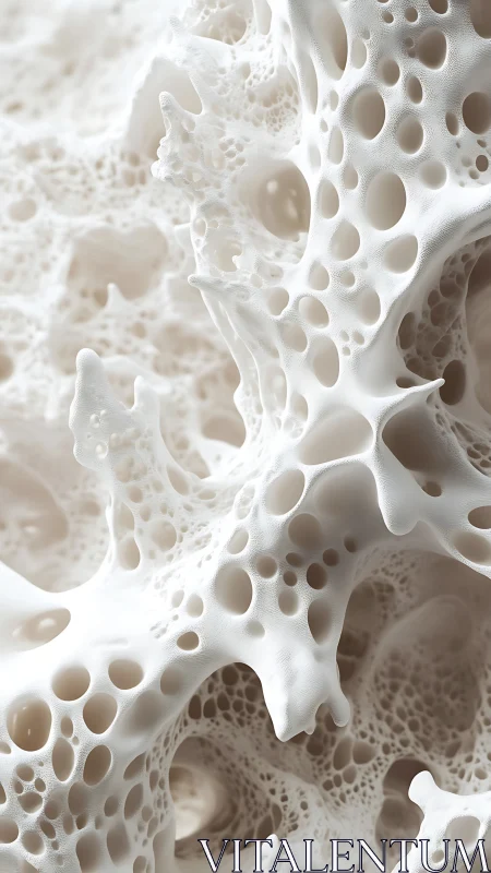 Porous white organic structure fills soft abstract space