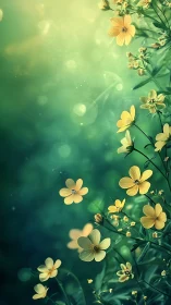Daffodils Dance Through Emerald Dreams in Glowing Bokeh