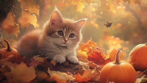 Autumn Whiskers: A Kitten's Enchanted Fall Adventure.