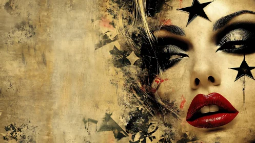 Star-kissed portrait wrapped in bold, dreamy glamour.