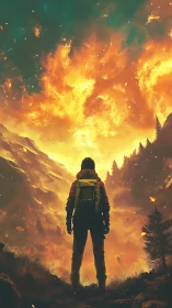 Ember-Crowned Wanderer Faces the Inferno's Wrath.