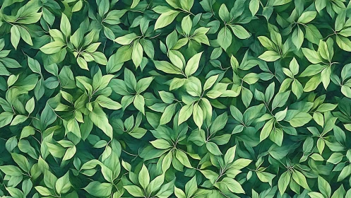 Lush emerald leaf tapestry swirling in layered forest rhythm.