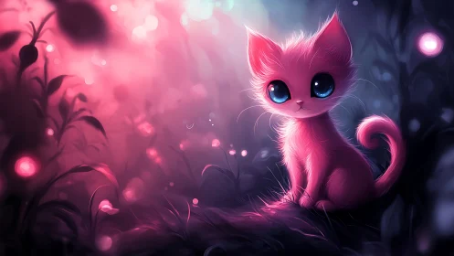Luminous Feline Enchantment Glows Within Twilight Splendor