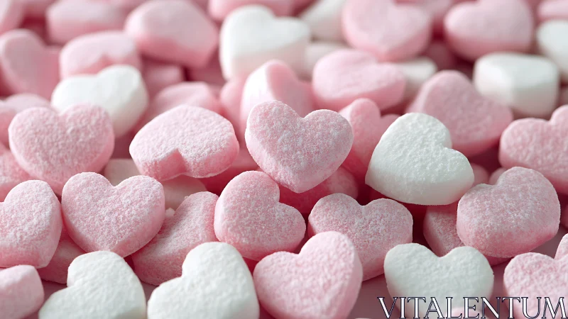 Pink and White Heart-Shaped Candies Arranged in Close Proximity.
