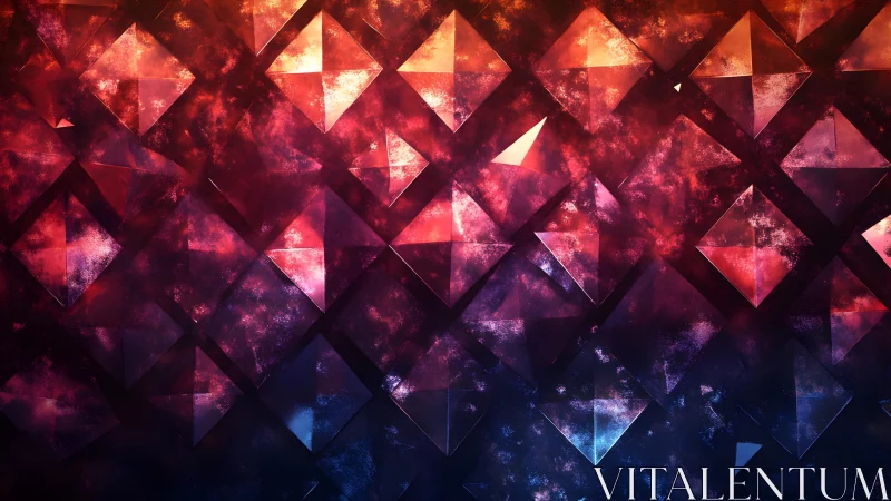 Geometric diamond pattern with glowing abstract cosmic colors.