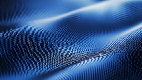 Undulating blue micro-grid surface with soft specular highlights