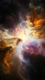 Starfire nebula blooms in molten gold and spectral violet.