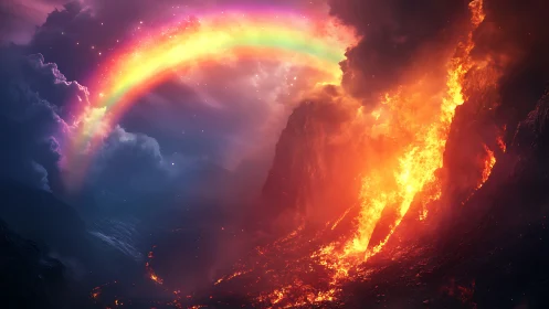 Incandescent Spectrum Arcs Above Molten Chasms.