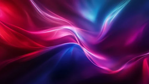 Chromatic light waves with red blue magenta gradients in motion