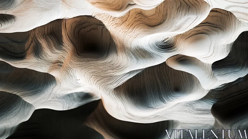 Layered abstract surface with sculpted flowing contours.