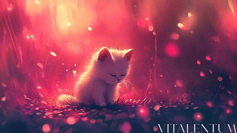 Luminescent Feline Subject in Incandescent Bokeh Field with Chromatic Luminosity