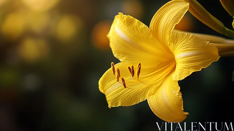 Golden Trumpet Blossom Unfurls Its Velvet Petals