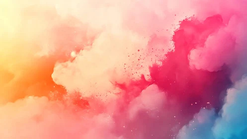 Vibrant pastel color clouds drift in soft abstract motion