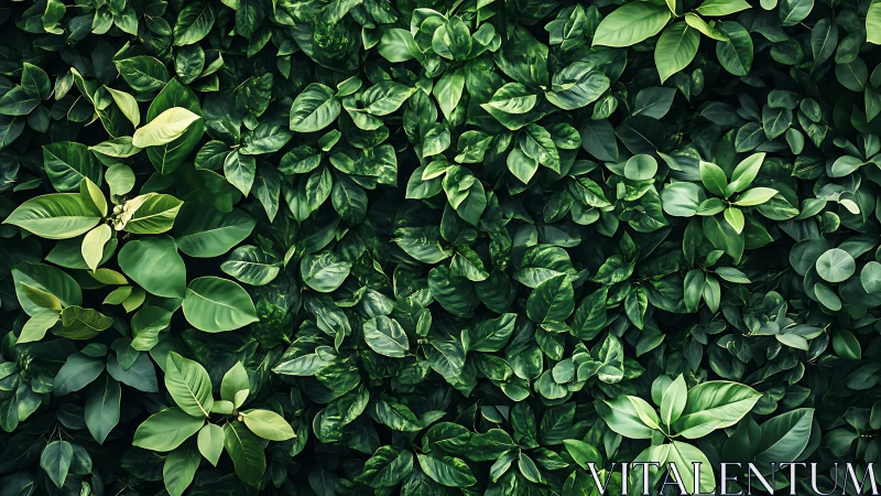 Emerald leaf tapestry weaving lush jungle calm and depth.