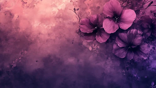 Ethereal blooms emerge through watercolor reverie.