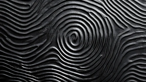 Monochrome concentric ripple relief with sculpted wave geometry.