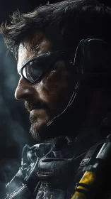 Battleworn operator listens for ghosts in the radio hiss