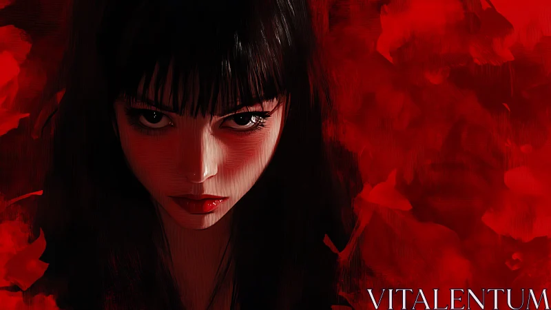 Chromatic chiaroscuro portrait under sanguine diffusion field.