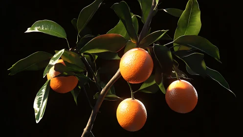 Sunlit mandarins quietly rehearse their midnight spotlight