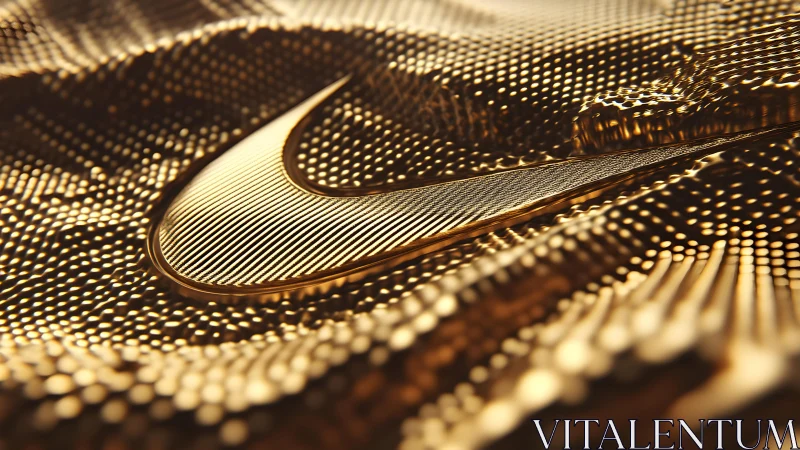 Luxurious Golden Nike Swoosh Logo on Textured Metallic Surface.