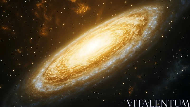 Luminous spiral galaxy glows against deep star field