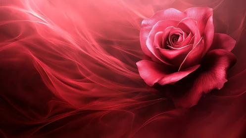Red Rose Abstract Digital Art.