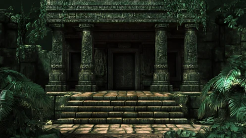 Ancient jungle temple doorway invites quiet, curious exploration