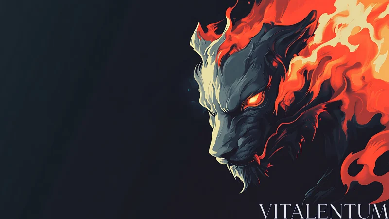 Fiery spirit panther glows with bold, untamed energy.