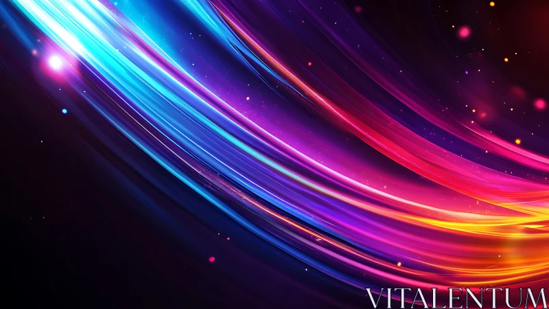 Neon comets braid across space in glowing chromatic ribbons