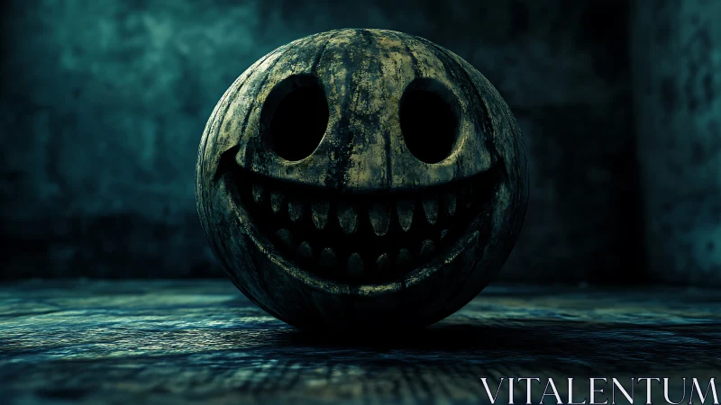 Grinning cellar pumpkin orb with deliciously wicked smile.