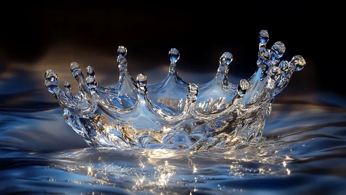 High-speed macro capture isolates symmetrical water crown impact