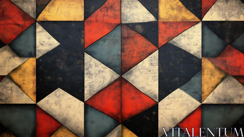 Cozy geometric quilt of warm vintage colors and shapes.