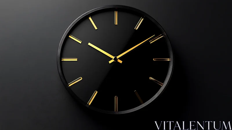 Golden wall clock casting a calm, modern glow on time.