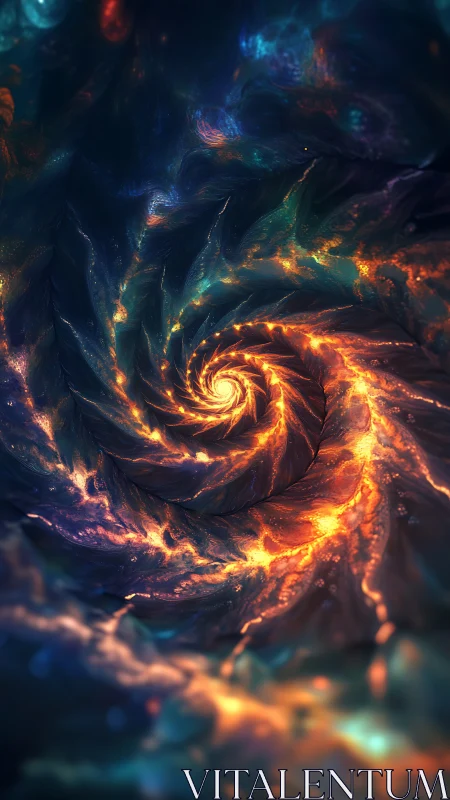 Spiral nebula vortex rendered with luminous fractal dynamics