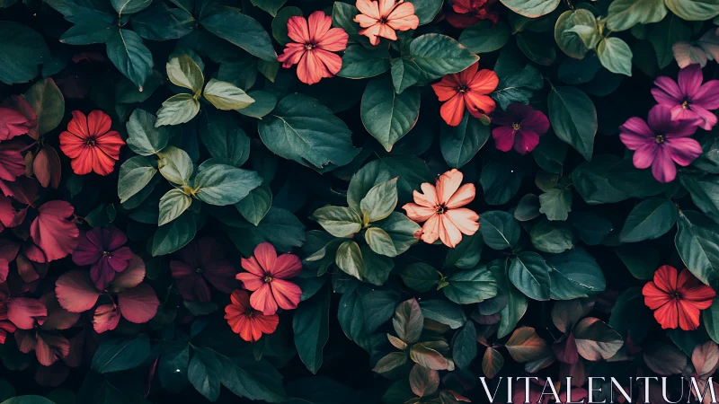 Chromatic Floral Composition: Dense Botanical Array with Warm Pigmentation.