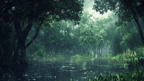 Rainy Forest Haven Where Nature Whispers Peace