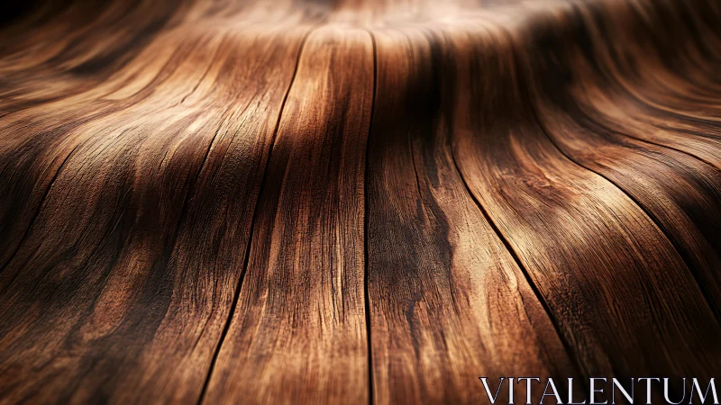 Curved wooden surface with flowing grain texture pattern.