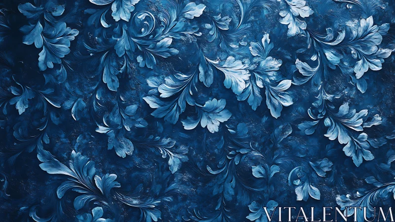 Midnight blue florals swirling in a dreamy painted dance.