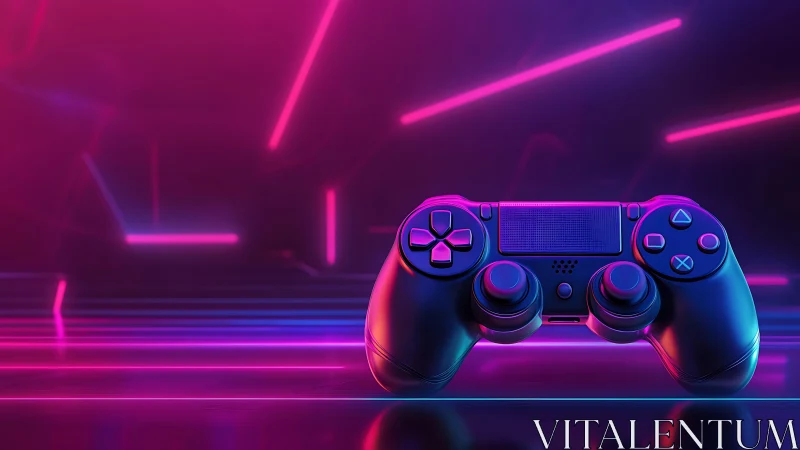 Neon Gaming Controller in Cyberpunk Aesthetic.