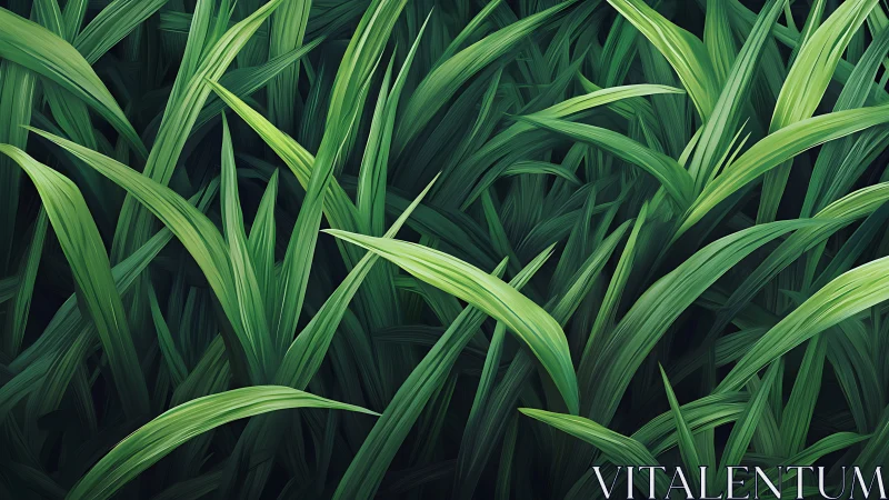 Dense green grass blades form layered abstract pattern.