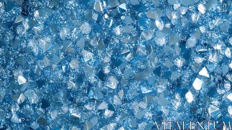 Shimmering Blue Crystal Texture in Close-Up Abstract Style.