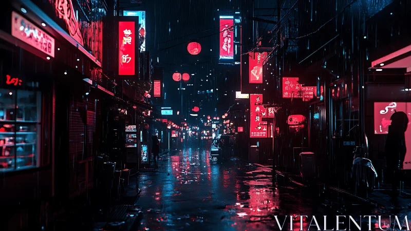 Neon rainwalk through a quiet midnight city street.