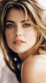 Soft-focus close-up portrait with warm diffused daylight tonality