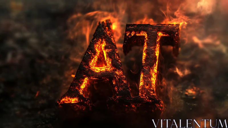 AT Letters Engulfed in Flames and Ember.