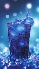 Effervescent Cocktail Study: Luminous Blue Composition.